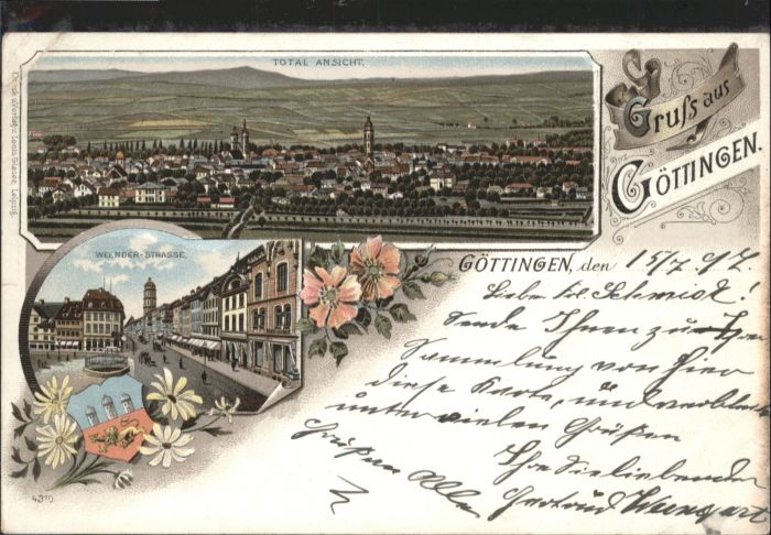 Goettingen Niedersachsen Göttingen Weenderstrasse Wappen Litho