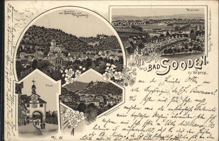 Bad Sooden-Allendorf Thor Badehaus Westerburg Weinruhe Litho