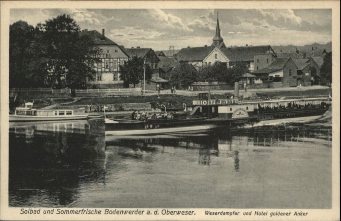 Bodenwerder Weserdampfer Hotel goldener Anker