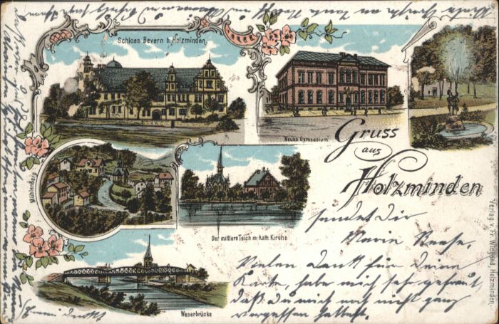 Holzminden Weser Holzminden Schloss Bevern Weserbrücke G