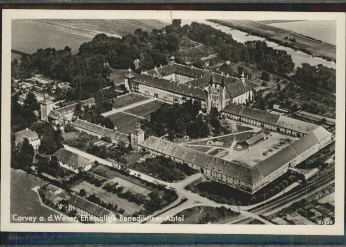 Corvey Fliegeraufnahme Abtei