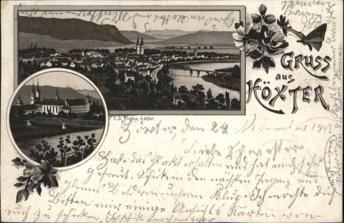 Hoexter Weser Höxter Litho