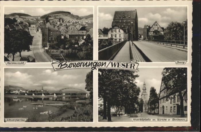 Beverungen Marktplatz Rathaus Kirche Burg