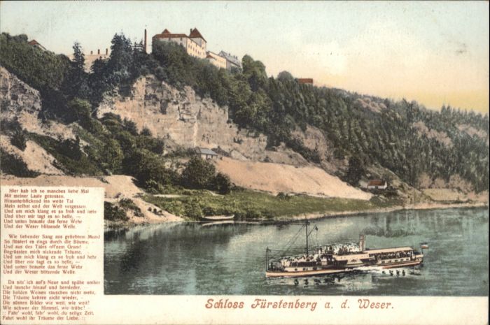 Fuerstenberg Weser chloss Dampfer Gedicht