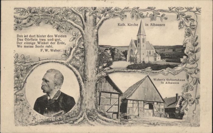 Alhausen Westfalen Kirche Geburtshaus F. W. Weber Reim