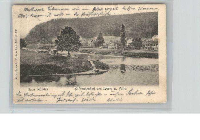 Hann. Muenden usammenfluss Werra Fulda