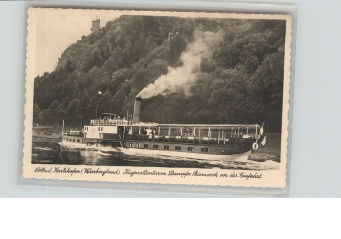 Bad Karlshafen Hugenottenturm Dampfer Bismarck