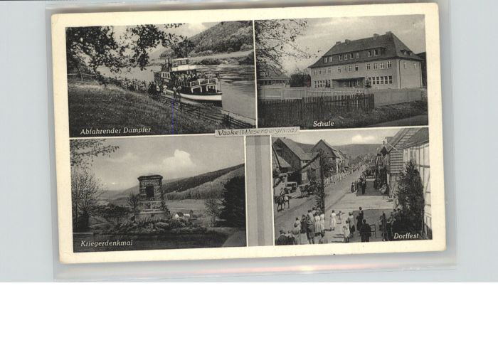 Vaake Dampfer Kriegerdenkmal Schule