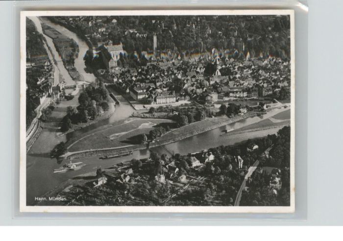 Hannoversch Muenden usammenfluss Werra Fulda Fliegeraufnahm