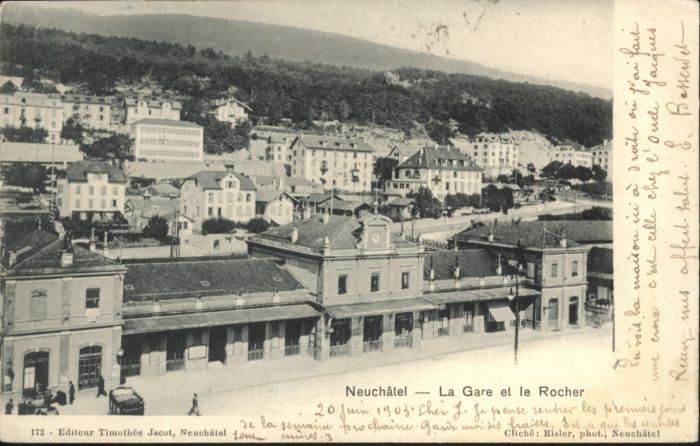 Neuchatel NE Neuchatel La Gare et le Rocher