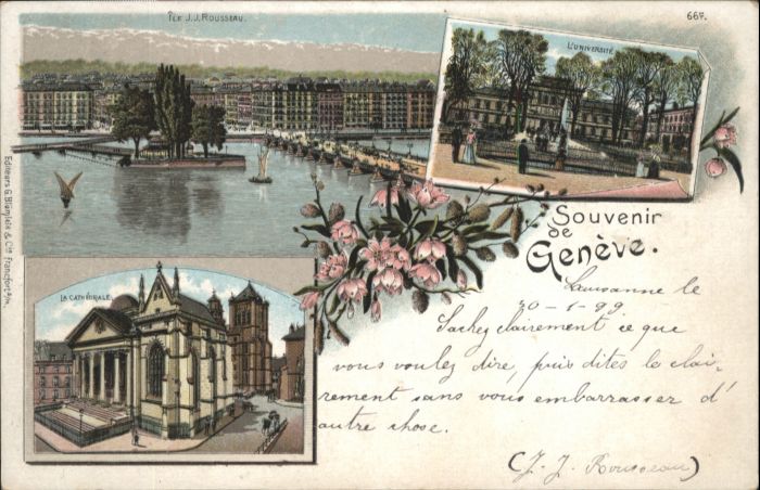 Genf GE Genf Kathedrale Blumen