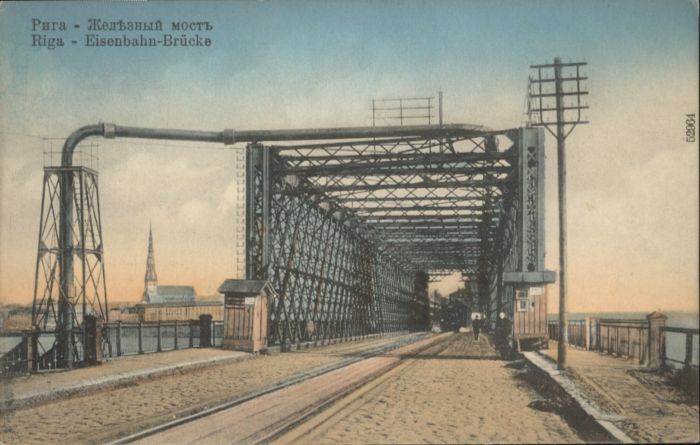 Riga Lettland Riga Eisenbahn Brücke