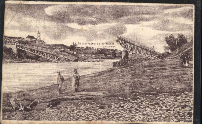 Grodno Hrodna Belarus Grodno Brücke Zerstörung *