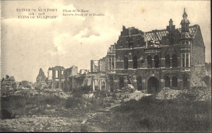 NIEUPORT Nieuwpoort West-Vlaanderen Belgie Nieuport Place Gare Ruines Zerstoerun
