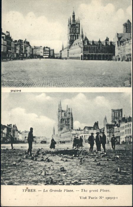 Ypern Ypres Ypres Great Place Grand Place Zerstoerung