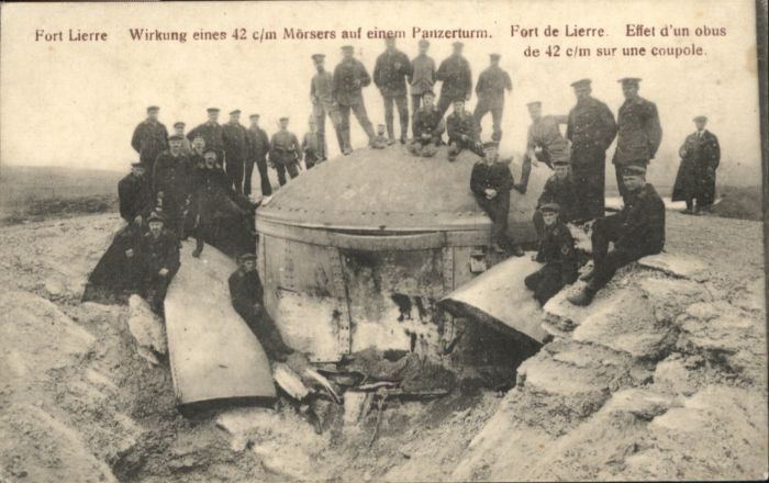 Fort Lierre Panzerturm Zerstörung