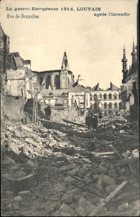 Louvain Flandre Louvain Rue Bruxelles Zerstörung