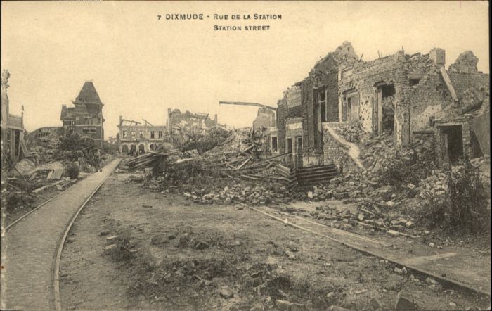 Dixmude Rue Station Street Ruines Zerstörung