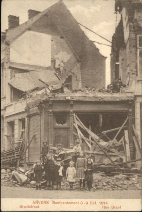Anvers Antwerpen Anvers Brantstraat Rue Brant Bombardeme