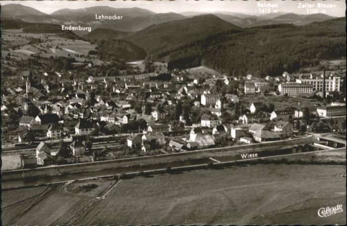 Steinen Wiesental Steinen Fliegeraufnahme Endenburg Lehna