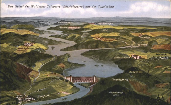 Waldeck Edersee Waldeck_Waldeck Talsperre Fliegeraufnah