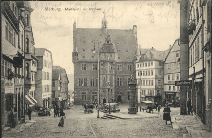 Marburg Lahn Marburg Marktplatz Rathaus Kutsche