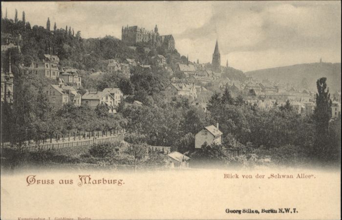 Marburg Lahn Marburg Blich von der Schwan Allee