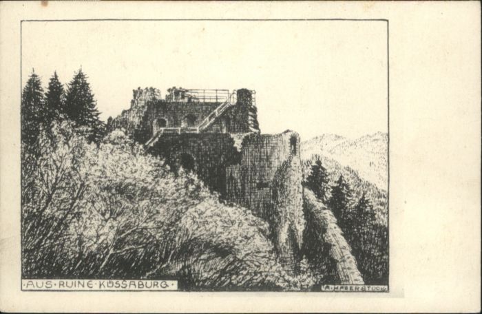 Kuessaberg ünstler A. Haberstock Ruine Küssaburg *