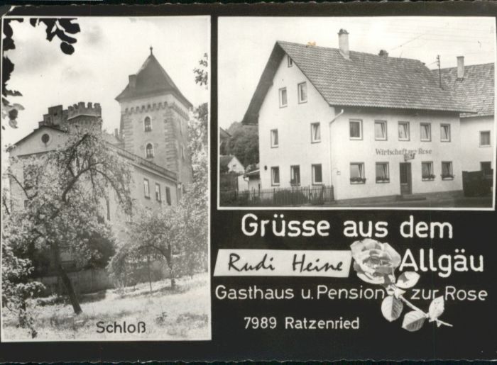 Ratzenried Schloss Gasthaus Pension zur Rose