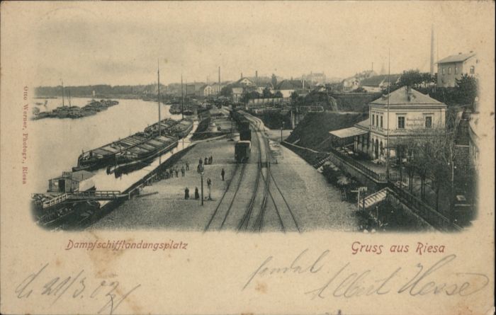 Riesa Sachsen Riesa Dampfschifflandungsplatz Zug
