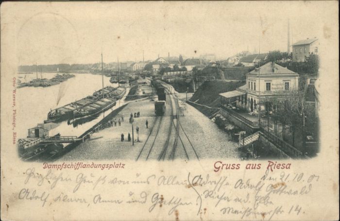 Riesa Sachsen Riesa Dampfschifflandungsplatz Zug