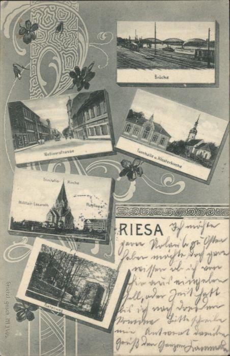 Riesa Sachsen Riesa Brücke Wettinerstrasse Trinitatis