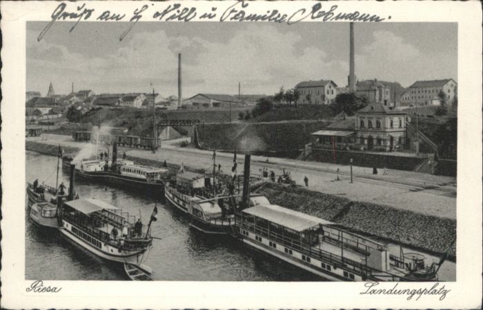 Riesa Sachsen Riesa Landungsplatz Schiff