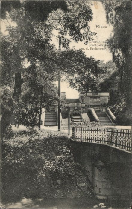 Riesa Sachsen Riesa Stadtpark Freitreppe Brücke