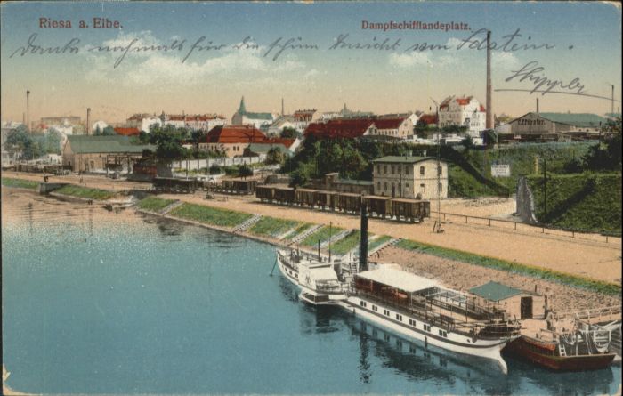 Riesa Sachsen Riesa Dampfschifflandeplatz Schiff