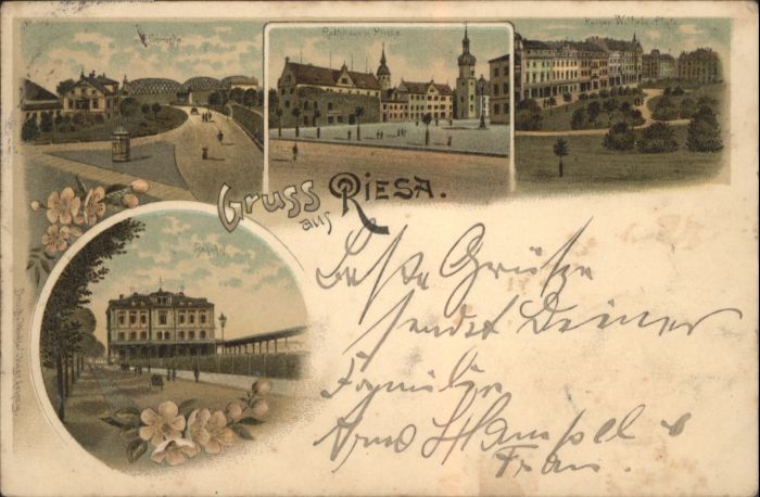 Riesa Sachsen Riesa Bahnhof Rathaus Kirche Kaiser Wil