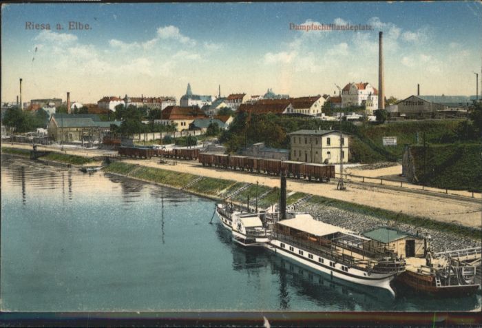 Riesa Sachsen Riesa Dampfschifflandeplatz Zug