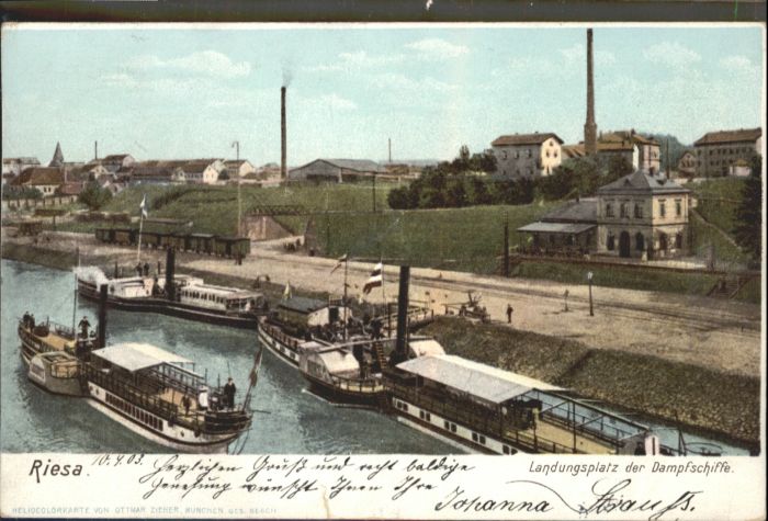 Riesa Sachsen Riesa Landungsplatz Dampfschiffe
