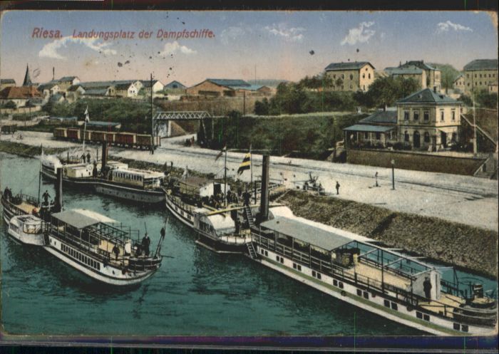 Riesa Sachsen Riesa Landungsplatz Dampfschiffe