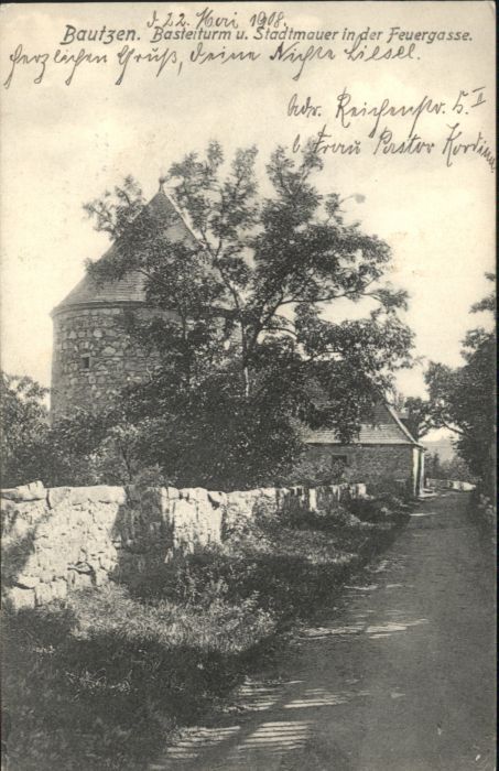 Bautzen Sachsen Basteiturm Stadtmauer Feuergasse