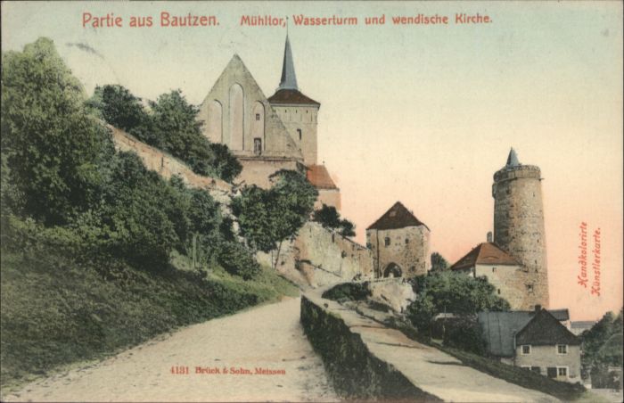 Bautzen Sachsen Muehltor Wasserturm wendische Kirche
