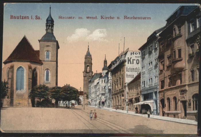 Bautzen Steinstrasse Kirche Reichenturm