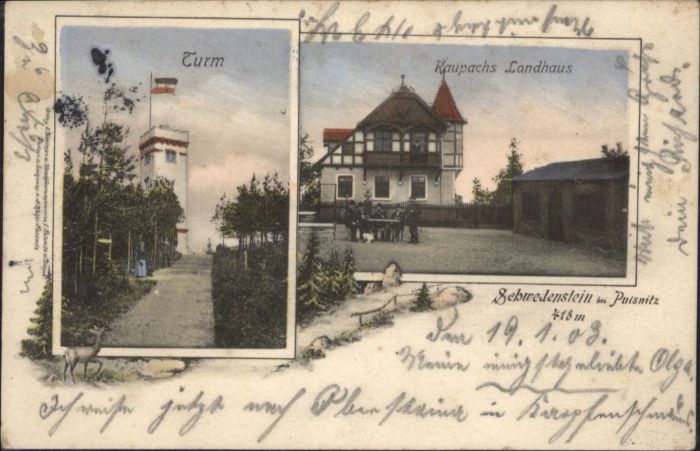 Pulsnitz Sachsen Pulsnitz Turm Raupachs Landhaus Schwede