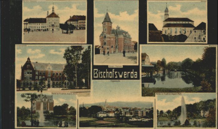 Bischofswerda Postamt Kirche Mühlteich Friedrich Augu