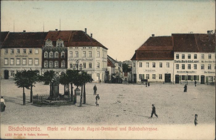 Bischofswerda Markt Friedrich August Denkmal Bahnhofs