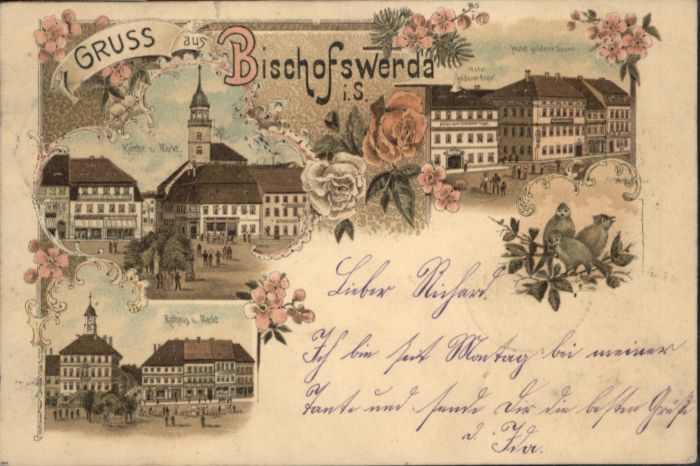 Bischofswerda Hotel goldene Sonne Kirche Markt Rathau