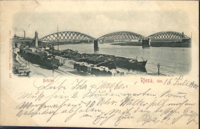 Riesa Sachsen Riesa Schiff Brücke