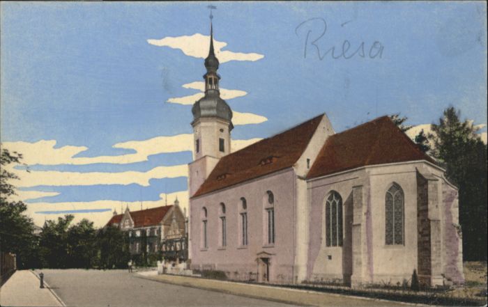 Riesa Sachsen Riesa [Handschriftlich] Kirche
