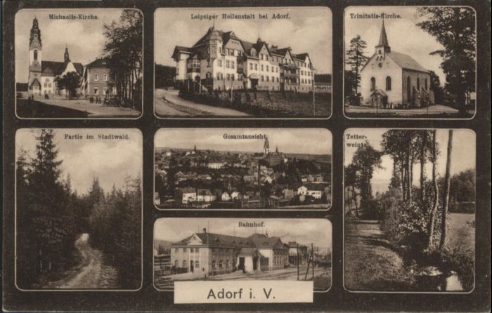 Adorf Vogtland Leipziger Heilstätte Kirche Bahnhof