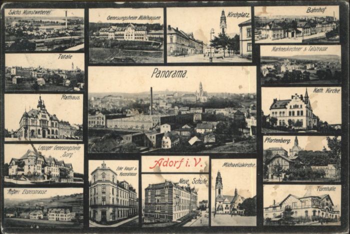 Adorf Vogtland Bahnhof Kirchplatz Turnhalle Pfortenber